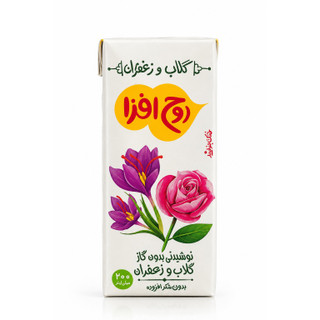 نوشیدنی عرقیجات پاکتی 200 سی سی روح افزا با طعم گلاب زعفران کارتن 32 عددی
